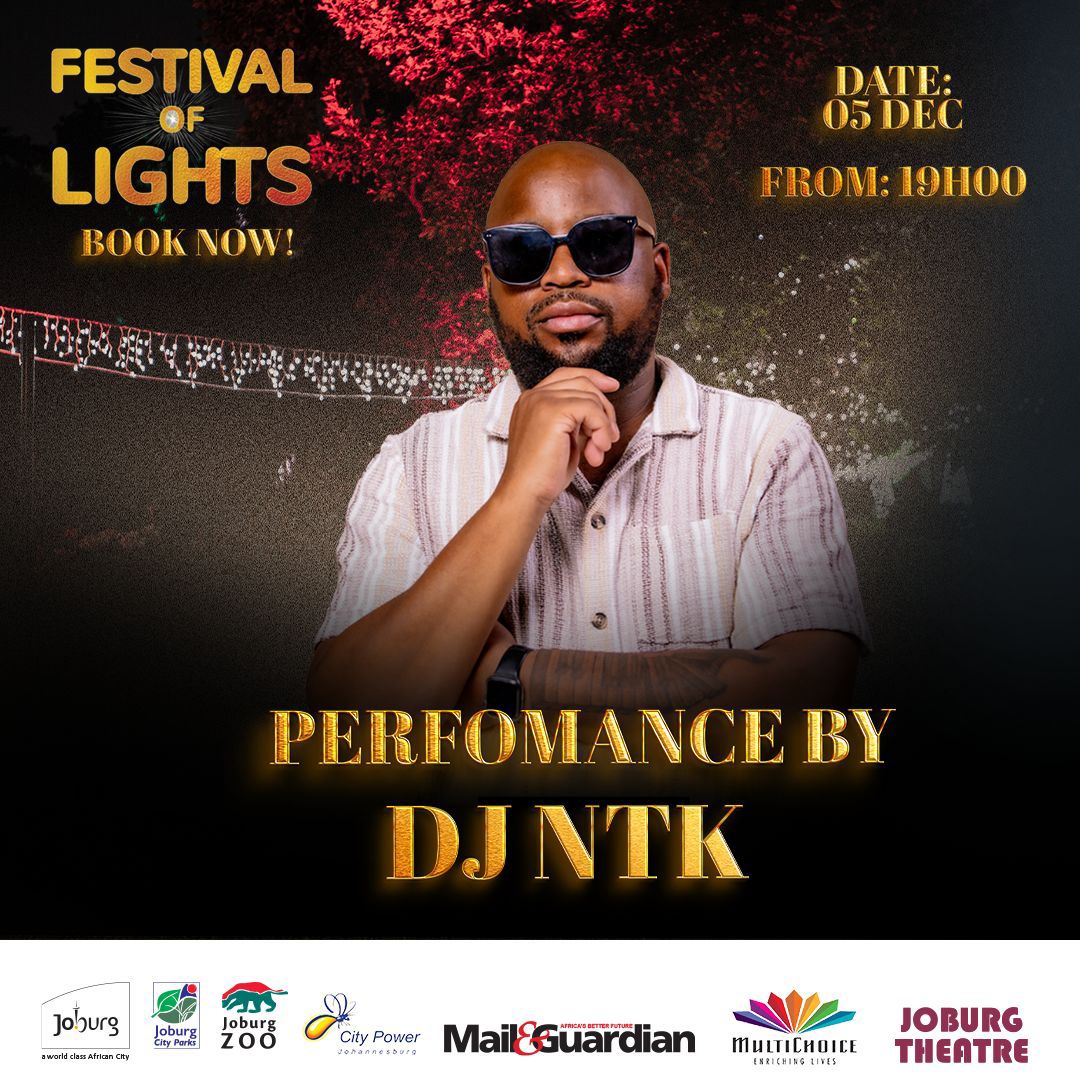 CityofJoburgZA's tweet photo. It's time to shine. This week on #JoburgFestivalofLights, @booshle_gsa and @nTk_dj will deliver unforgettable performances. Book your tickets now and join the fun https://t.co/79O9dTE2B4
#ExploreJoburg #WelcomeToJoburg ^LM https://t.co/LFXlDQZIok