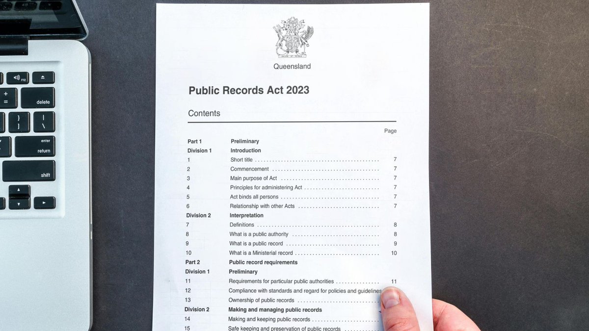📜 Important changes to #QueenslandGovernment recordkeeping

The Public Records Act 2023, effective today, will help increase transparency and preserve history for Queenslanders.