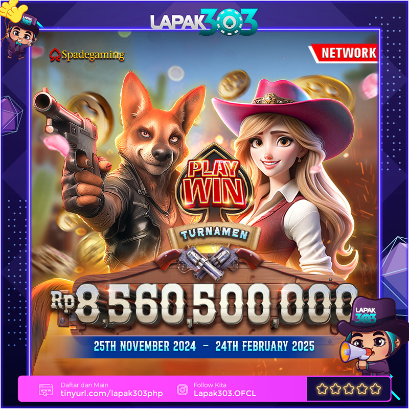 lapak303ofc's tweet photo. 🔥🎮 Spade Gaming Play Win Turnamen di LAPAK303 siap menghadirkan aksi seru dengan total hadiah Rp 8.560.500.000! Ikuti turnamen mulai dari 25 Nov 2024 - 24 Feb 2024, buktikan dirimu sebagai pemenang! 💸🏆 https://t.co/DEvind0PKI