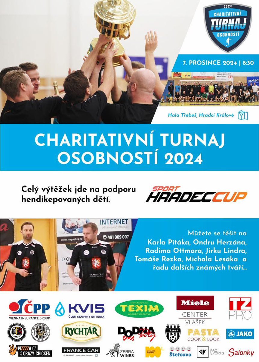 Už v sobotu v <a href="/hkcity/">Hradec Králové City</a> Charitativní turnaj osobností, jehož výtěžek půjde tradičně na podporu hendikepovaných dětí v rámci #sporthradeccup