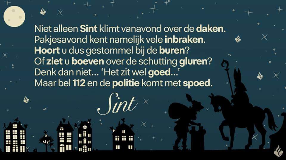 Wij wensen jullie allemaal een fijne pakjesavond!