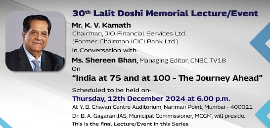 Lalit Doshi Memorial Foundation (@lalitdoshi1942) on Twitter photo The 30th Lalit Doshi Memorial Lecture will be delivered by Mr. K.V. Kamath in a different format on Thursday, December 12, 2024 at 6 pm (IST), on "India at 75 and at 100 - The Journey Ahead".
<a href="/kaushikcbasu/">Kaushik Basu</a> <a href="/udaykotak/">Uday Kotak</a> The 30th Lalit Doshi Memorial Lecture will be delivered by Mr. K.V. Kamath in a different format on Thursday, December 12, 2024 at 6 pm (IST), on "India at 75 and at 100 - The Journey Ahead".
<a href="/kaushikcbasu/">Kaushik Basu</a> <a href="/udaykotak/">Uday Kotak</a>