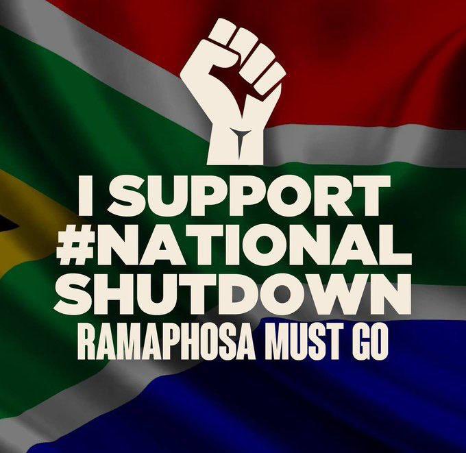 TwaRSA26's tweet photo. Patriotic South Africans!! 

You guys proved to Nigerians that social media is a very powerfull tool with the chidimma situation, but I don't think your president ramaphosa got the memo.

Let's show cupcake how serious we are!!

#NationalShutdown https://t.co/JmyIvUwiyu