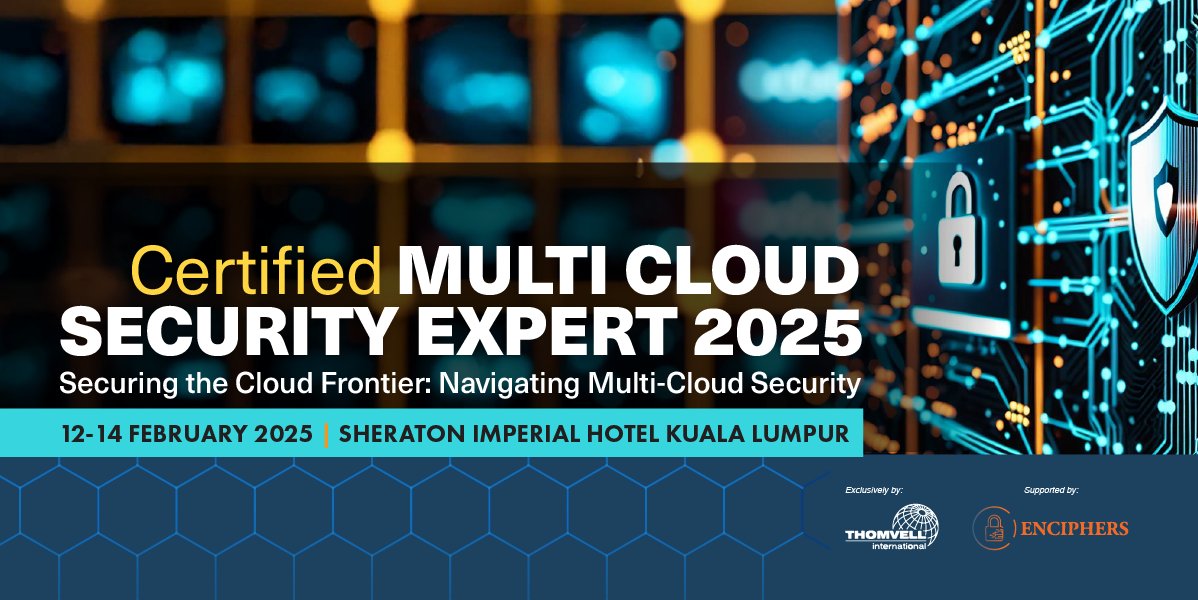csa2o25's tweet photo. With the growing sophistication of #cyberthreats, safeguarding #cloud infrastructures demands specialized skills and in-depth knowledge. 
 Secure your cloud frontier with @0ctac0der for a 3 day hands-on workshop in Kuala Lumpur!

#cloudsecurity #enciphers #thomvellworkshops https://t.co/2ZYdgoSWTM