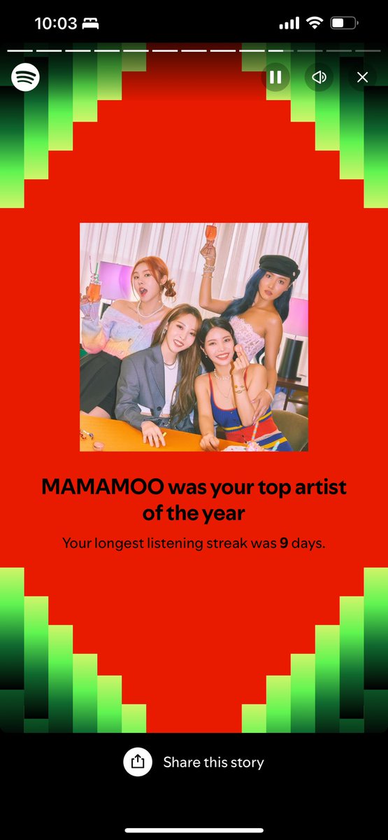 DaenerysJD's tweet photo. A Moomoo through and through 
#SpotifyWrapped #Mamamoo https://t.co/0LOF0a0qBV