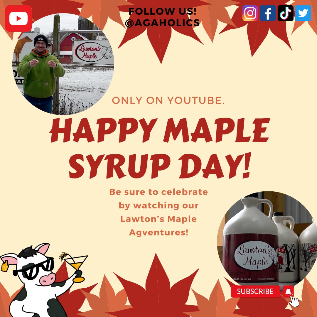 agaholics's tweet photo. Happy Maple Syrup Day! 🍁 Watch our Lawton's Maple Agventures to celebrate! Link to watch: https://t.co/aOmSPZam0j
#maplesyrup #farmers #maple #agriculture #farming #youtube #trending #videos #addictedtoag #agaholics https://t.co/3KWKbcZx8n