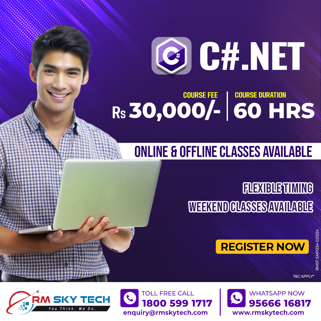 RMSkyTech1's tweet image. 🚀 Learn C#.NET with RM Sky Tech 🚀
📚 Course Fee: ₹30,000
⏰ Course Duration: 60 hours
📞 Call us: +91-9566607217
🌐 Register Now: rmskytech.com
#CSharpCourse #DotNet #ProgrammingSkills #RMskytech #TechTraining #LearnCoding #CSharpDeveloper #SoftwareDevelopment