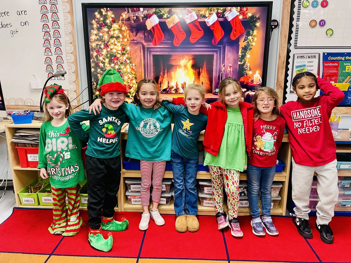 These happy little Elves worked hard in class today! 🎄