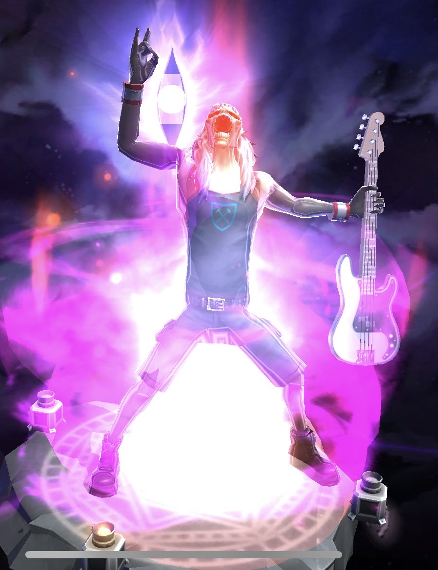 GunNyan's tweet photo. #LegacyOfTheBeast 💜
It was a nightly routine for me and my cat.
 I bought the "Base Eddie" shortly after I started playing the game. Thank you for 8 years of fun without ads. 
…I'll miss it.🥺😢😿
#IronMaiden 
@IronMaiden 🤘😘 https://t.co/tyPeyZLIug