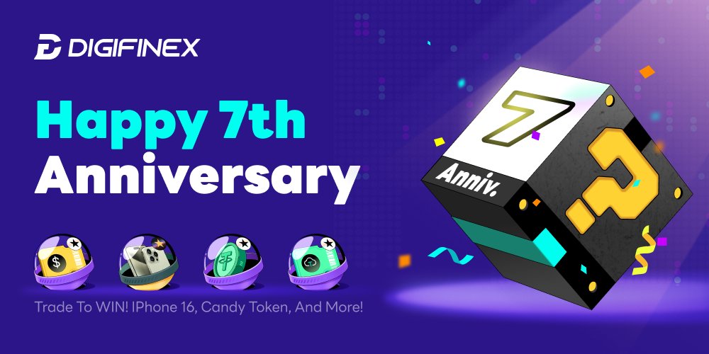 🎂Happy 7th #Anniversary
Today, let's celebrate the 7th Anniversary of #DigiFinex! 🎉
We are deeply grateful for the steadfast support of our 7 million global users throughout the years.🥳
First in a series of events, the Mystery Box Activity, featuring a total value of