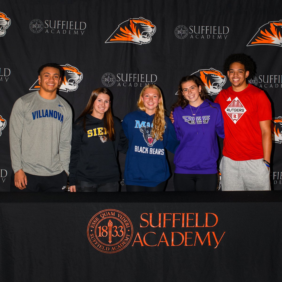 Suffield Academy (@suffieldacademy) on Twitter photo The community gathered to celebrate the 2nd Signing Day of the year. Congratulations to this group of scholar-athletes. We look forward to cheering these Tigers on next year!
<a href="/NovaFootball/">Villanova Football</a> <a href="/Stonehillfh/">Stonehill Field Hockey</a> <a href="/RutgersBaseball/">Rutgers Baseball</a> <a href="/Maine_Softball/">Maine Softball</a> <a href="/Siena_Softball/">Siena Softball</a> The community gathered to celebrate the 2nd Signing Day of the year. Congratulations to this group of scholar-athletes. We look forward to cheering these Tigers on next year!
<a href="/NovaFootball/">Villanova Football</a> <a href="/Stonehillfh/">Stonehill Field Hockey</a> <a href="/RutgersBaseball/">Rutgers Baseball</a> <a href="/Maine_Softball/">Maine Softball</a> <a href="/Siena_Softball/">Siena Softball</a>