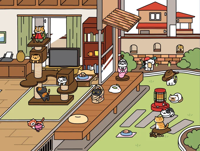 にわさきに遊びにきてね!→※アプリを持っていない人はこちら→ねこあつめ #ねこあつめ2 