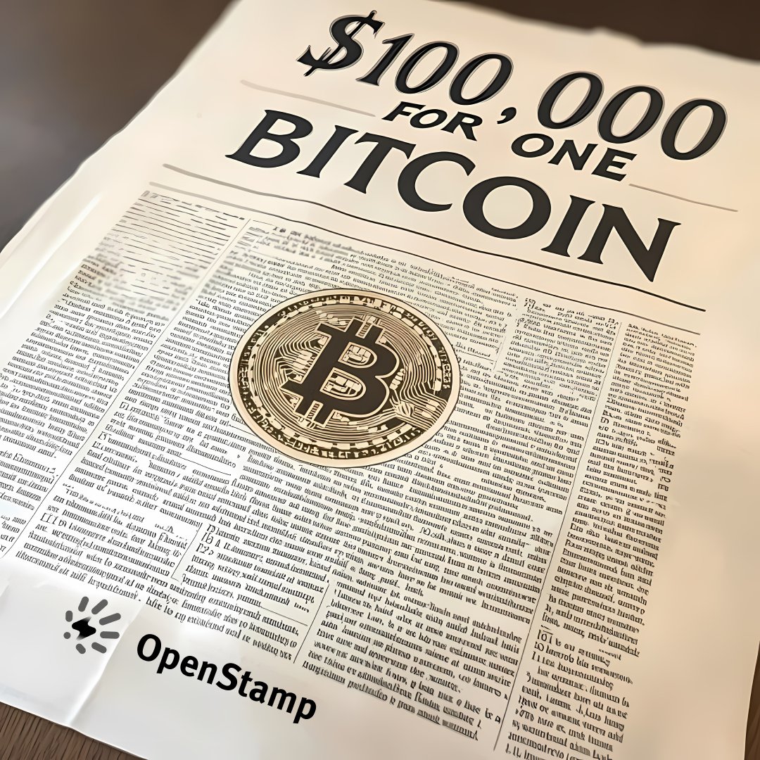 btcOpenStamp's tweet image. 🎉🎉 Major milestone! #Bitcoin has officially surpassed $100k! 🚀

This is just the beginning—more innovation and opportunities are on the horizon! 💥

 #Bitcoin  #OpenStamp $STAMP
