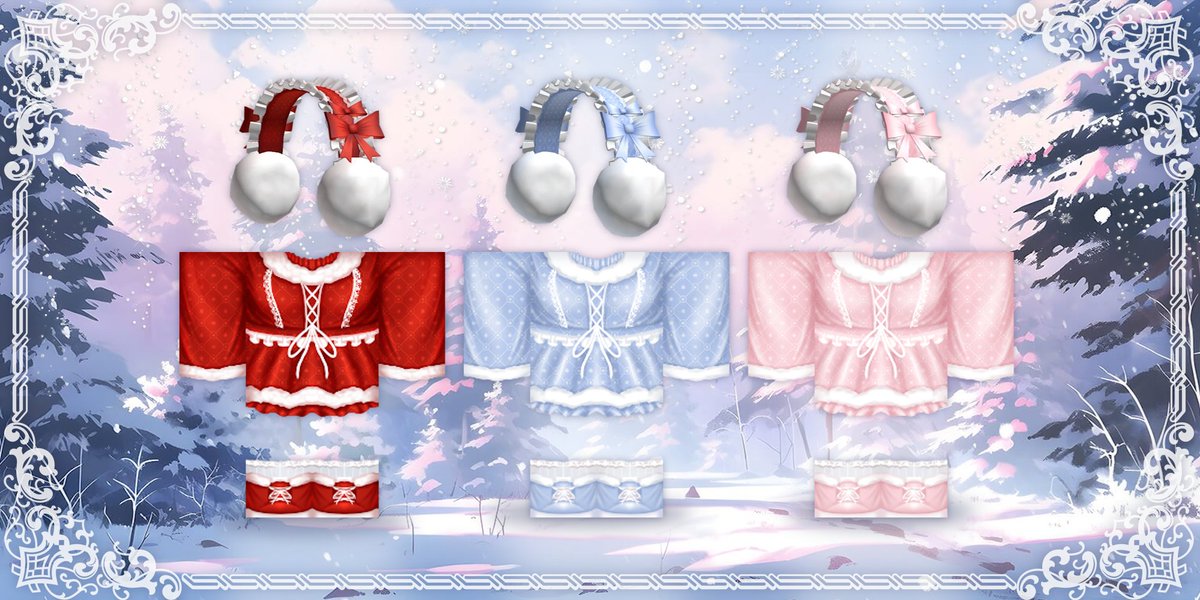 ⋆ °🌨️ Winter Dresses and Ruffled Earmuffs 🌨️⋆ °
Links in desc ~
roblox.com/catalog/128902…

#Roblox #RobloxDesigner #RobloxDesign #RobloxUGC #RobloxDev