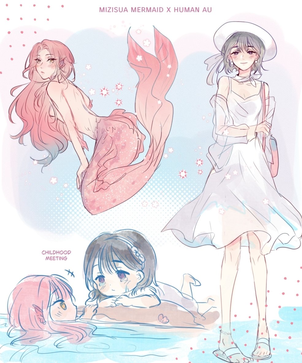 Chimerri's tweet photo. A prompt fill for Mermaid au 🧜‍♀️ #mizisua https://t.co/xgMqfJP7zu