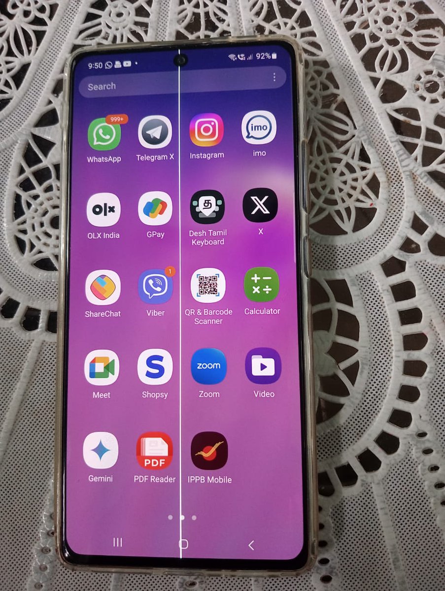 risvees's tweet photo. What's wrong with my samsung s10 lite. Without felling down, without sunlight exposure, its wondering what was happened to my mobile n y was a thick white line suddenly appears on mid of my mobile display screen... May b a product def. Only god knows. Buy brands. but samsung? https://t.co/WopMdBPbPK