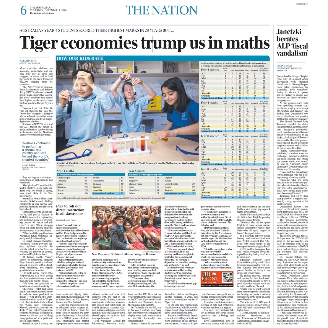 TeachersTpaa's tweet photo. Today we heard the death knell of student-led learning.”
It’s clear that old school is the way forward for teaching - direct instruction works.

Check out our comments in The Australian today 👇 https://t.co/ssoUsbqiVP