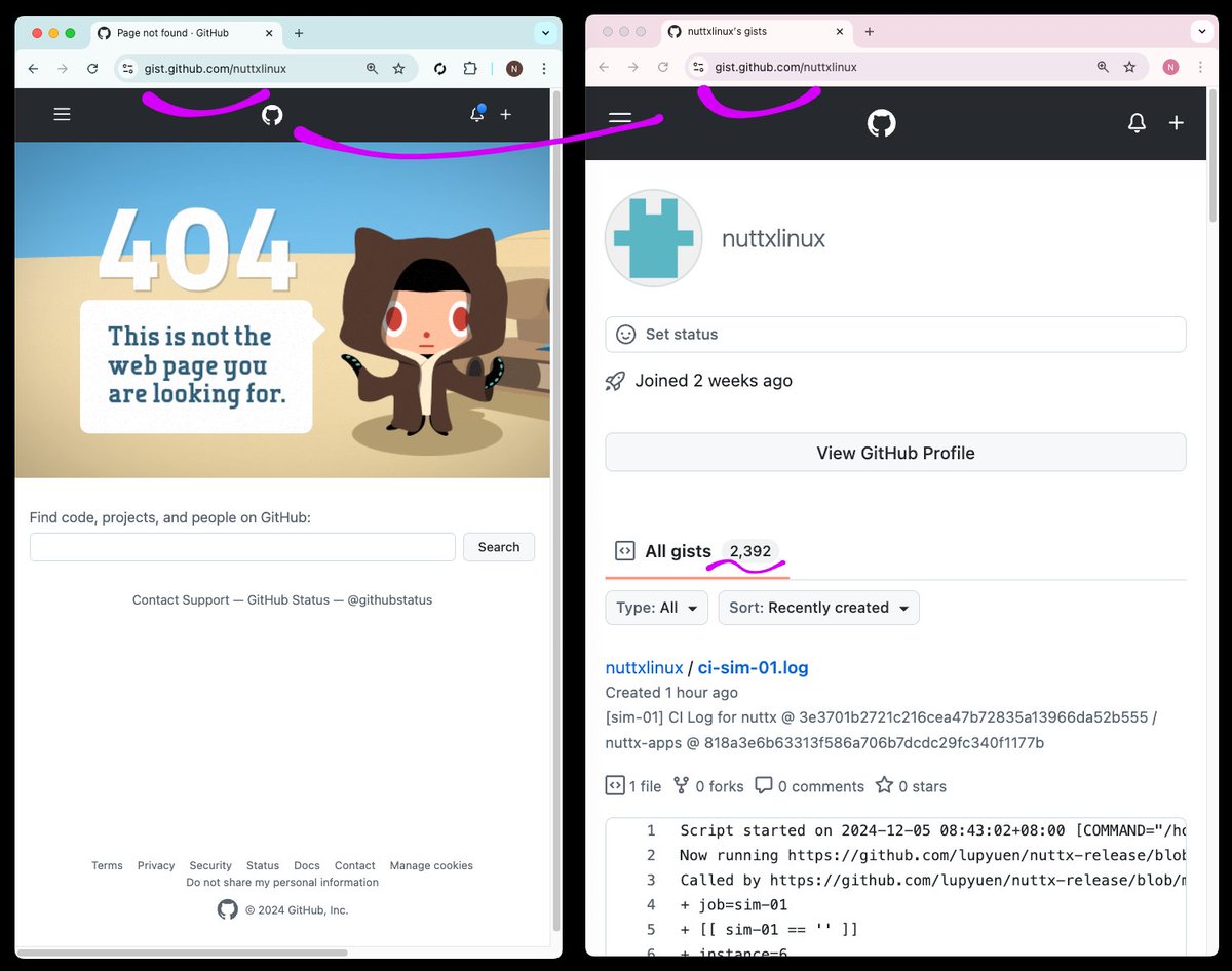 😬 GitHub Gists blocked our #NuttX Build Farm ... Now moving to #GitLab Snippets 👍

Source: github.com/lupyuen/ingest…