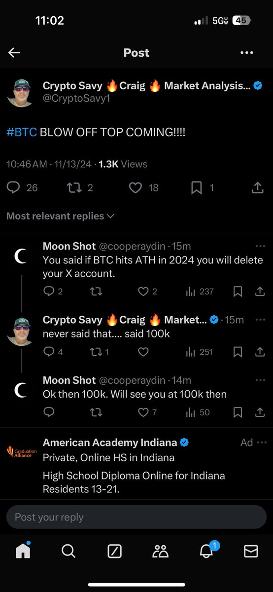 yuGemoS_'s tweet photo. @CryptoSavy1 100k $BTC.. bye bye not so @CryptoSavy1 https://t.co/6NfBIXNSWm