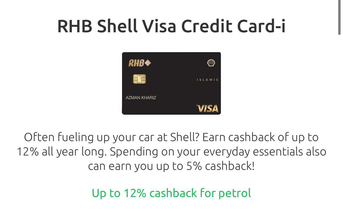 NikShariff92's tweet photo. Antara most suggested credit cards dekat Malaysia : RHB Shell Visa Credit Card-i

Boleh dapat cashback RM100 monthly bila isi minyak/grocery/online spend
Min income RM2K

Shariah compliance with Ujrah &amp; Qard concept ✅ https://t.co/YrumeBq6xh