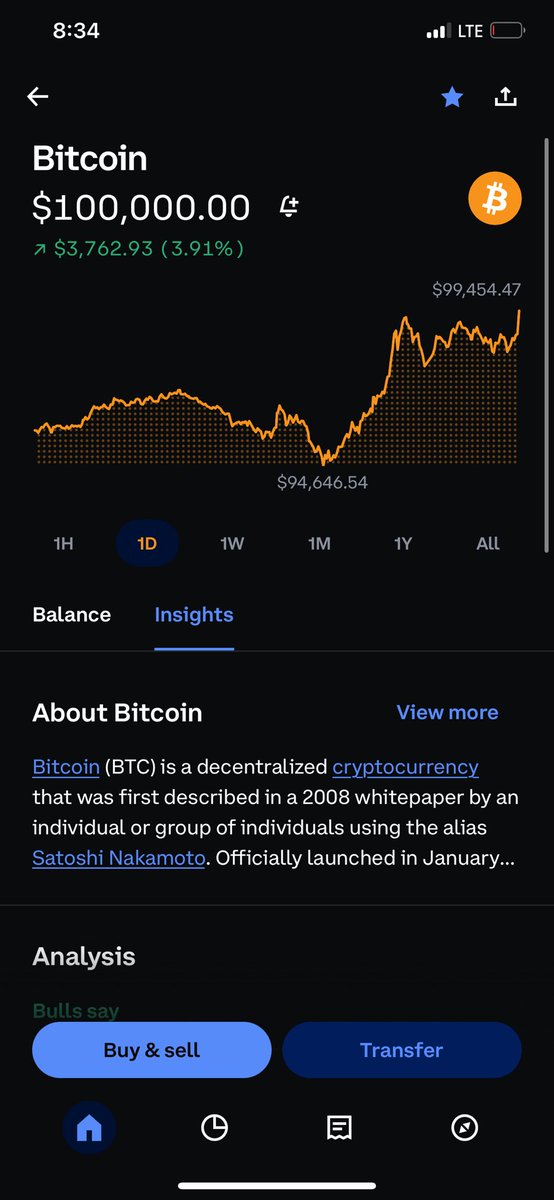 Moderator's tweet image. Congrats to #Bitcoin $BTC on hitting $100,000 I’ve watched this girl grow up over the past 10 years