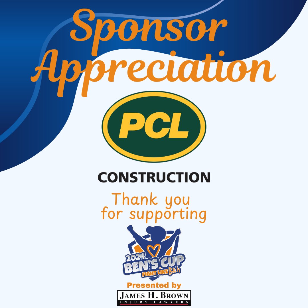 Ben’s Cup (@benscup) on Twitter photo Ben’s Cup, wouldn’t be possible without our incredible Sponsors. Thank you <a href="/PCLConstruction/">PCLConstruction</a> for supporting us to help make this year’s tournament a huge success! Ben’s Cup, wouldn’t be possible without our incredible Sponsors. Thank you <a href="/PCLConstruction/">PCLConstruction</a> for supporting us to help make this year’s tournament a huge success!