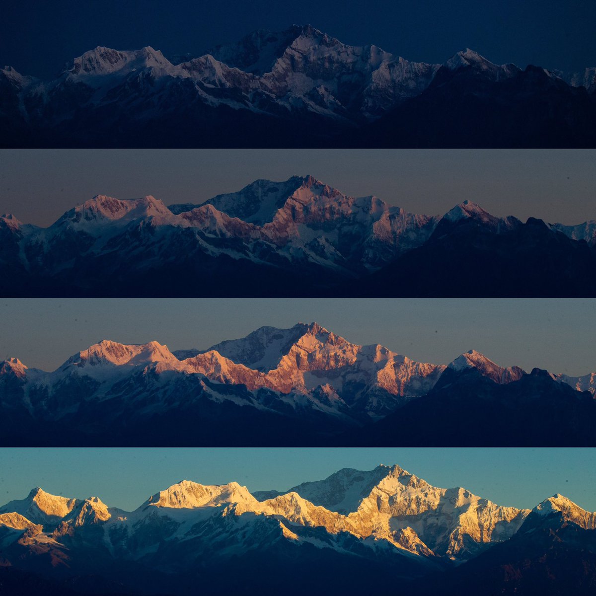 ParveenKaswan's tweet photo. This is how heaven looks like. 

When the first ray of light falls over the roof of the world. Guess which mighty mountain I clicked here. https://t.co/ARAyibJ0BP