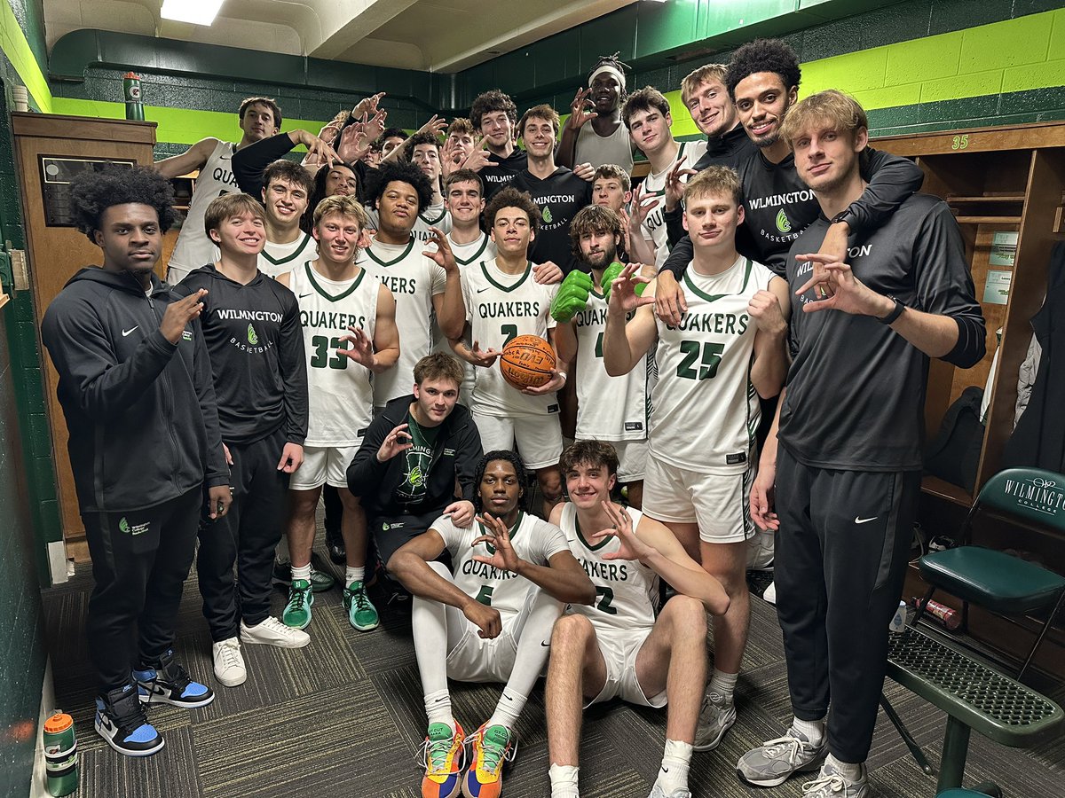 Home WIN ✅
Team WIN ✅ 

Kellen Baltazar (Wilmington, Ohio) earns our CULTURE AWARD 
Carson Miles (Georgetown, Ohio) earns our HULK HANDS AWARD

#RunOurRace #WePressOn

Wilmington 83
Adrian College 72