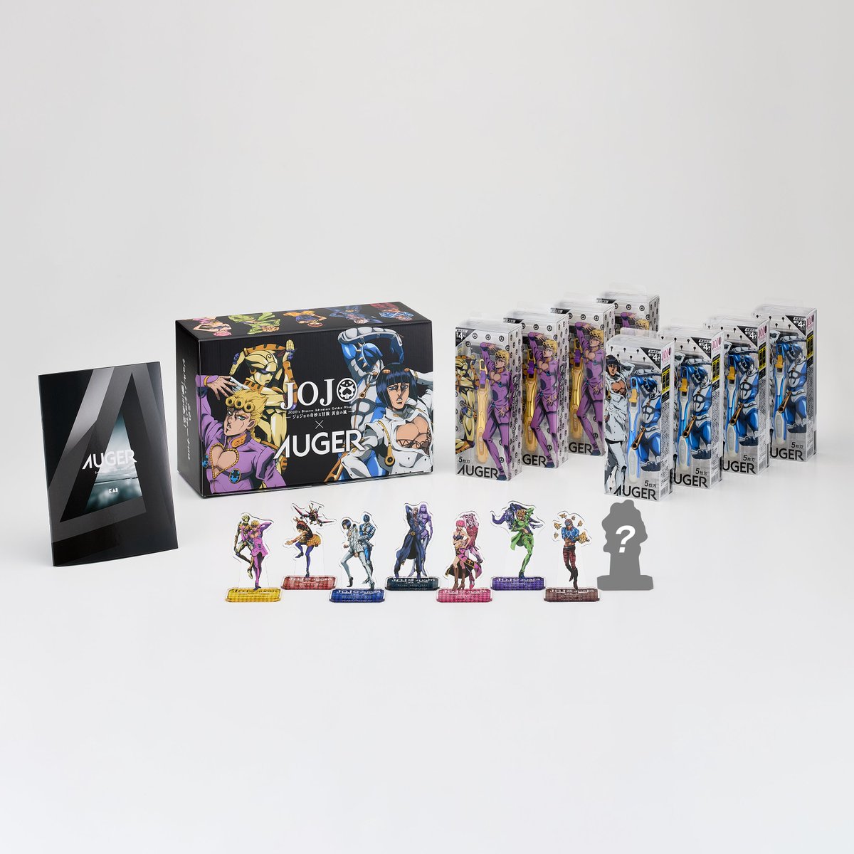 kai_corporation's tweet image. アニメ「ジョジョの奇妙な冒険　黄金の風」×AUGER アクリルスタンド8種コンプリートBOX2種を、貝印公式ECサイトにて好評発売中！

◆カミソリ8個セット
kai-group.com/store/products…

◆カミソリ美粧セット
kai-group.com/store/products…

#AUGERJOJOコラボ第二弾 #JOJO #AUGER #貝印