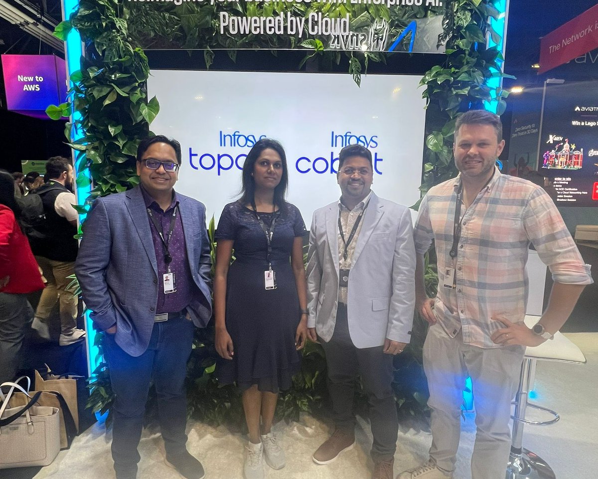 InfosysAmericas's tweet image. Can’t believe we’re already on day 3!

#InfosysCobalt #InfosysTopaz #awsreinvent #InfyAtReInvent24 #AWS_Partners #EnterpriseAI