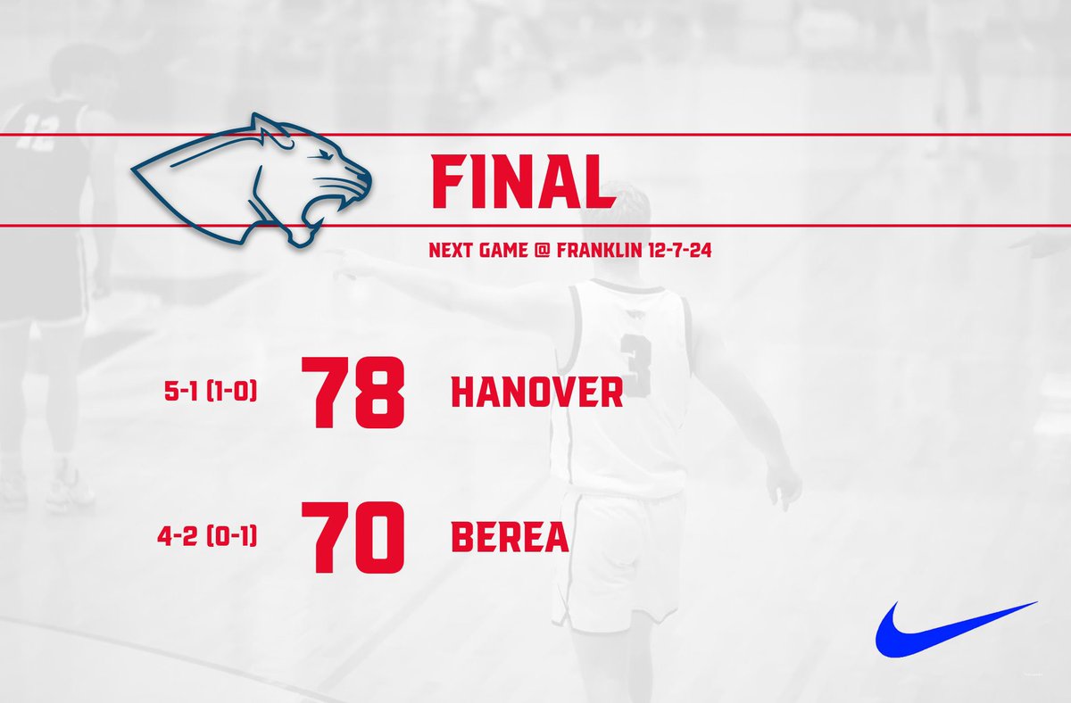 We move to 5-1 on the year and 1-0 in conference play after a home win against Berea! We were led by Luke Miller with 23 points and Will Herald with 20. Coleman Sater posted a double double with 16 points and 13 rebounds. Cam Freeman pitched in 6 assists!🔵🔴  #HUTO