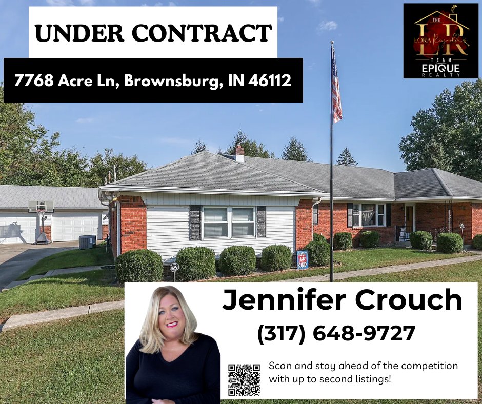 LRteamsuccess's tweet photo. Another pending deal in Brownsburg, IN with our rockstar Jennifer Crouch! Lucky buyer, happy seller! Let's go all the way to the closing table 🔥

https://t.co/6uK3V5zCfs
#TheLoraReynoldsTeam
#EpiqueRealty #BeEpique https://t.co/ULYJO0xWuN