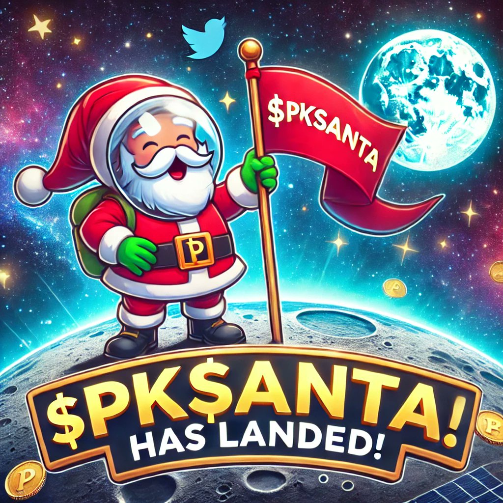 pookiesanta's tweet photo. 🎅🌕 #PKSANTA has landed on the moon!

The cutest meme coin is making history this holiday season. Be part of the journey that’s out of this world! 🎄🚀

Chart: https://t.co/z6NzXt9k21

#Christmas2024 #PEPE #SolanaArmy #Xmas #ElonMusk #1000xgem2024 #PKSANTA https://t.co/aJDv72RYIf