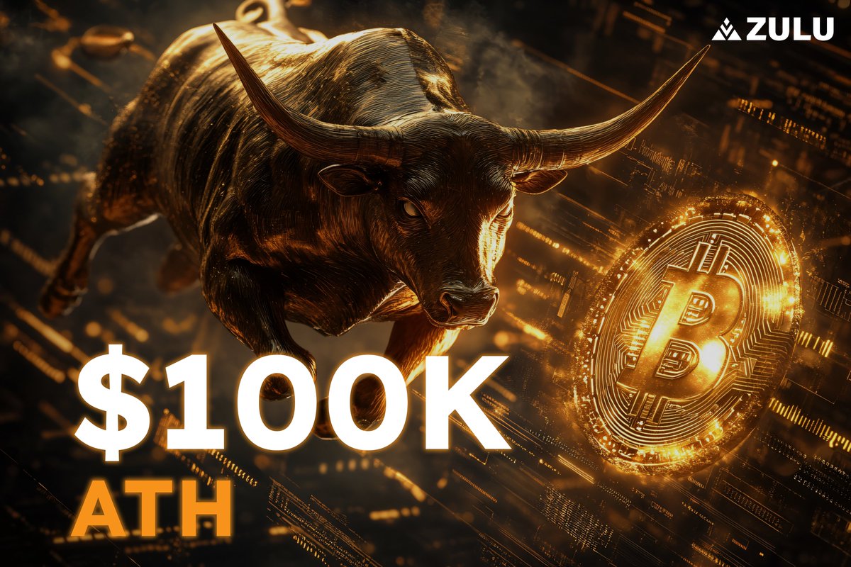 #BTC has just reached a new ATH of $100k  

We have come a long way. 

The sky is the limit for crypto and for $ZULU  Onto new heights! ⏫