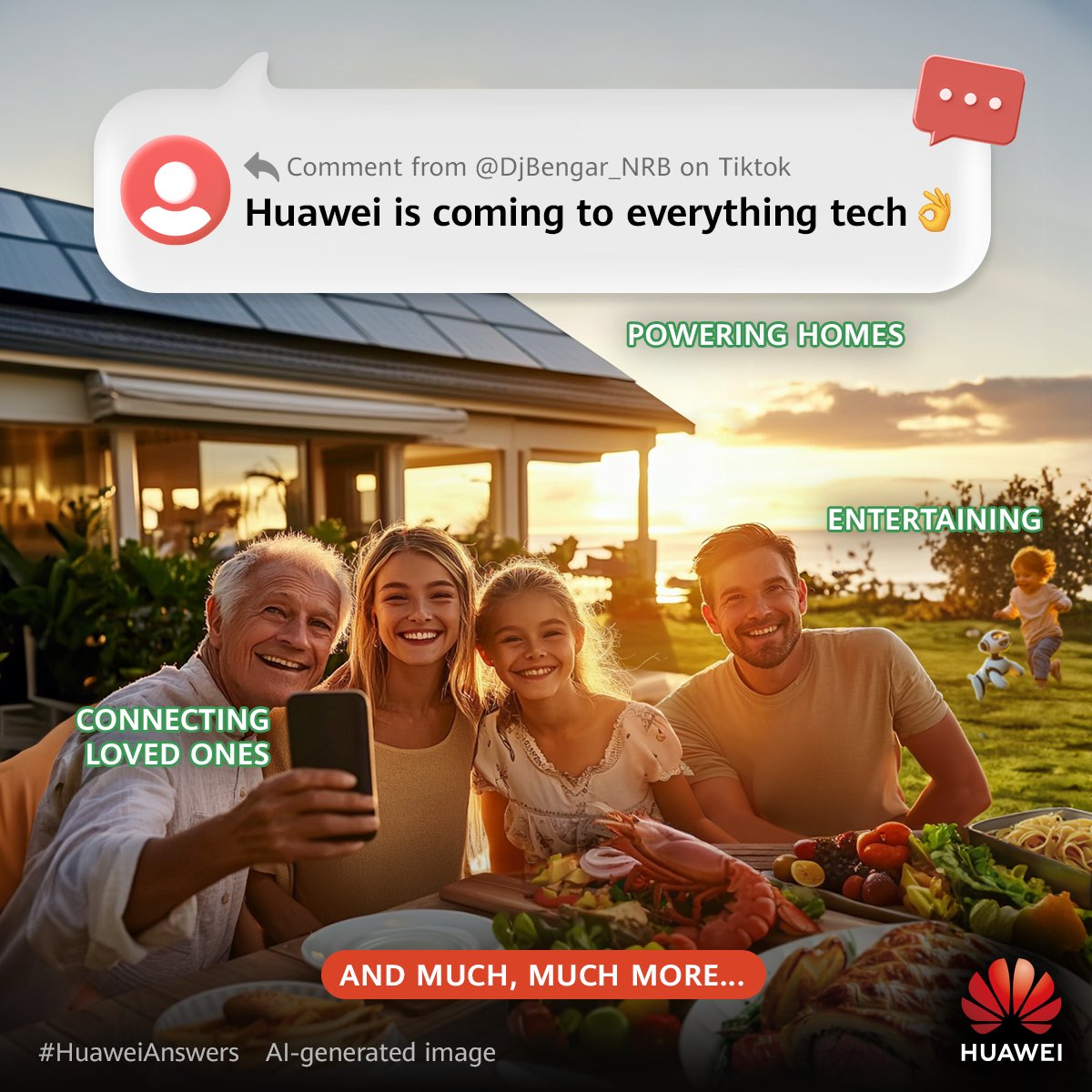 Huawei's tweet photo. Digital tech doesn’t just drive transformation of businesses and industries — it enhances personal lives, too! 😍 #Huawei #BetterTogether #HuaweiAnswers #CommentsOfTheWeek https://t.co/T6LHP52x6b
