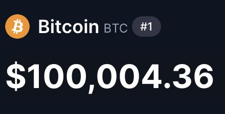$100,000 おめでとう🎊　#BTC