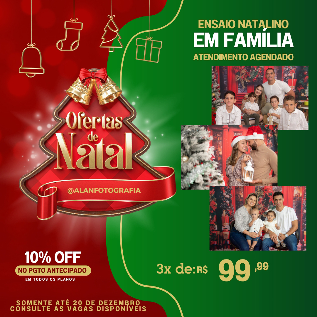 alanrones's tweet image. **Últimas vagas para fotos de Natal! ** Garanta já seu ensaio e registre momentos inesquecíveis com sua família! Poucas datas disponíveis:  Entre em contato pelo WhatsApp (61) 9.9198-2880 Descontos especiais para pagamento à vista!
 #AlanFotografia #FotosNatalinas #EnsaioFamília