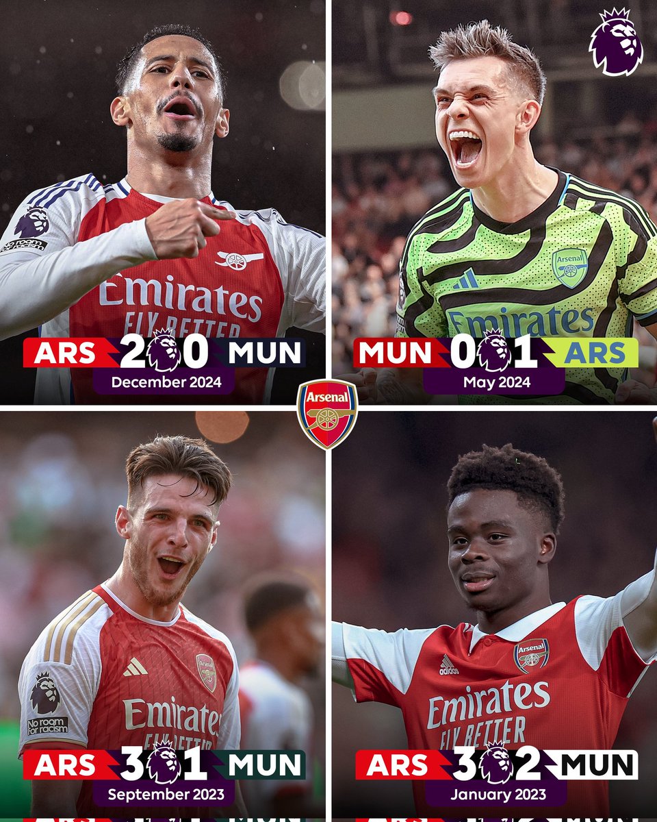 jake36618's tweet photo. Arsenal have won four consecutive Premier League matches against Man Utd for the first time ever! 💫 https://t.co/fIbuMxSQny