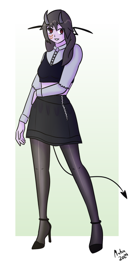 MatsutsuT_'s tweet photo. Once again drawing my characters in outfits I find on Pinterest, this time Zelvine. https://t.co/WxS496PPKj