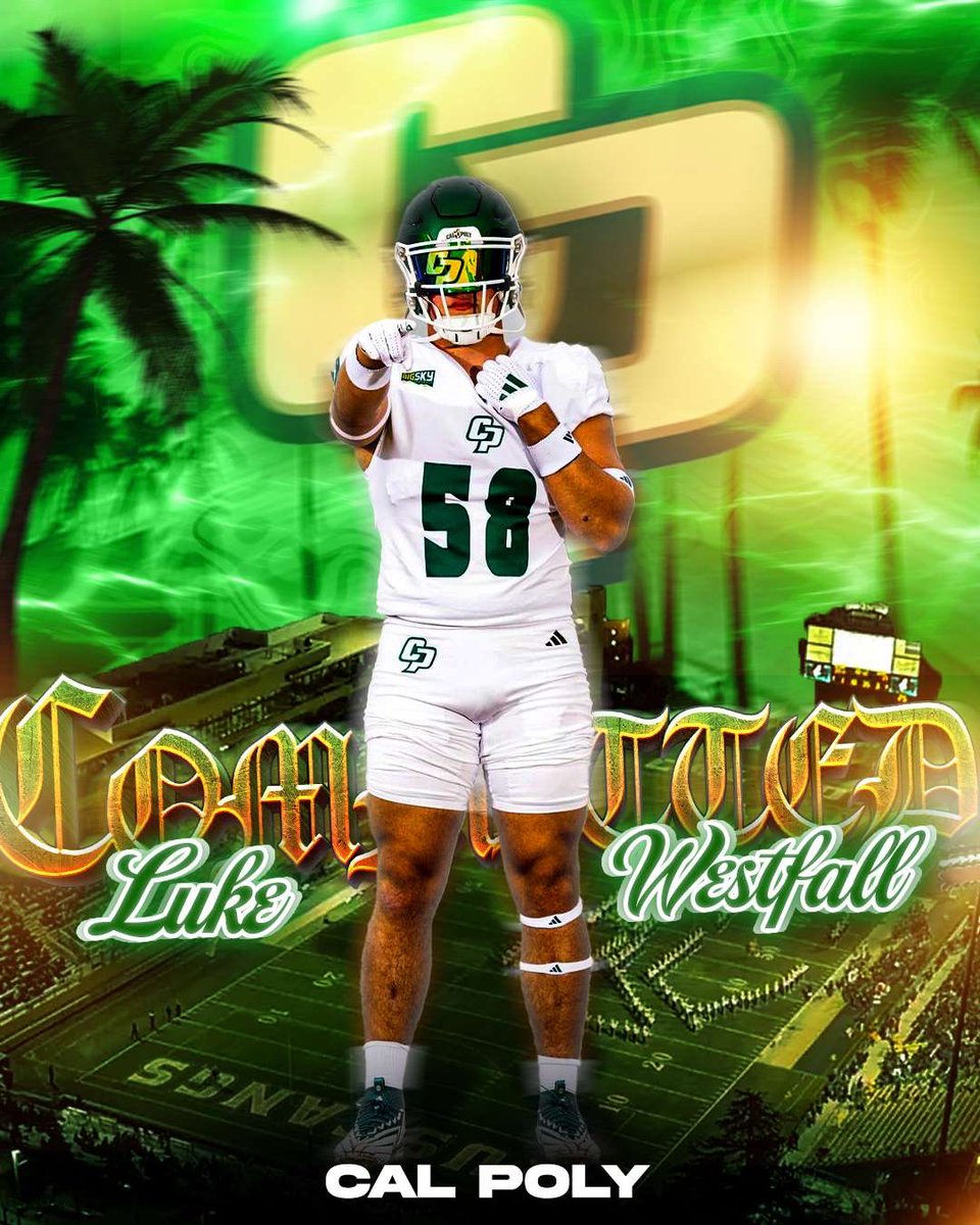 LukeWestfall58's tweet photo. LETSSS GOOOO! Committed @calpolyfootball. Thanks you God, family, and coaches for helping along this journey. #ag2g @WPlemons @JohnMontali @Donsfootball @IrvingMykee @jake_mitten @YoungPapaBrock @giant_skillz @GregBiggins @adamgorney https://t.co/oqYExhgNde