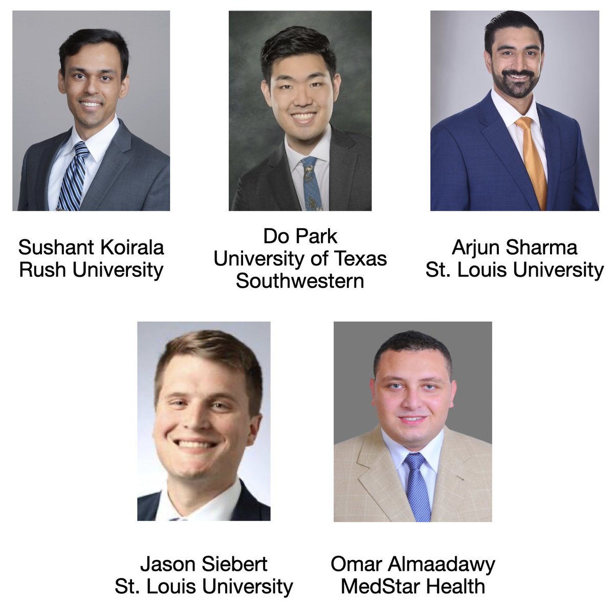 SLU Cardiology Fellowship (@slucards) on Twitter photo Extremely thrilled to announce our Match results! The future of SLU cardiology is in excellent hands.
<a href="/DrOmarAlmaadawy/">Omar Almaadawy, MBBCh</a>, it's up to you to get your co-fellows on Twitter! Extremely thrilled to announce our Match results! The future of SLU cardiology is in excellent hands.
<a href="/DrOmarAlmaadawy/">Omar Almaadawy, MBBCh</a>, it's up to you to get your co-fellows on Twitter!