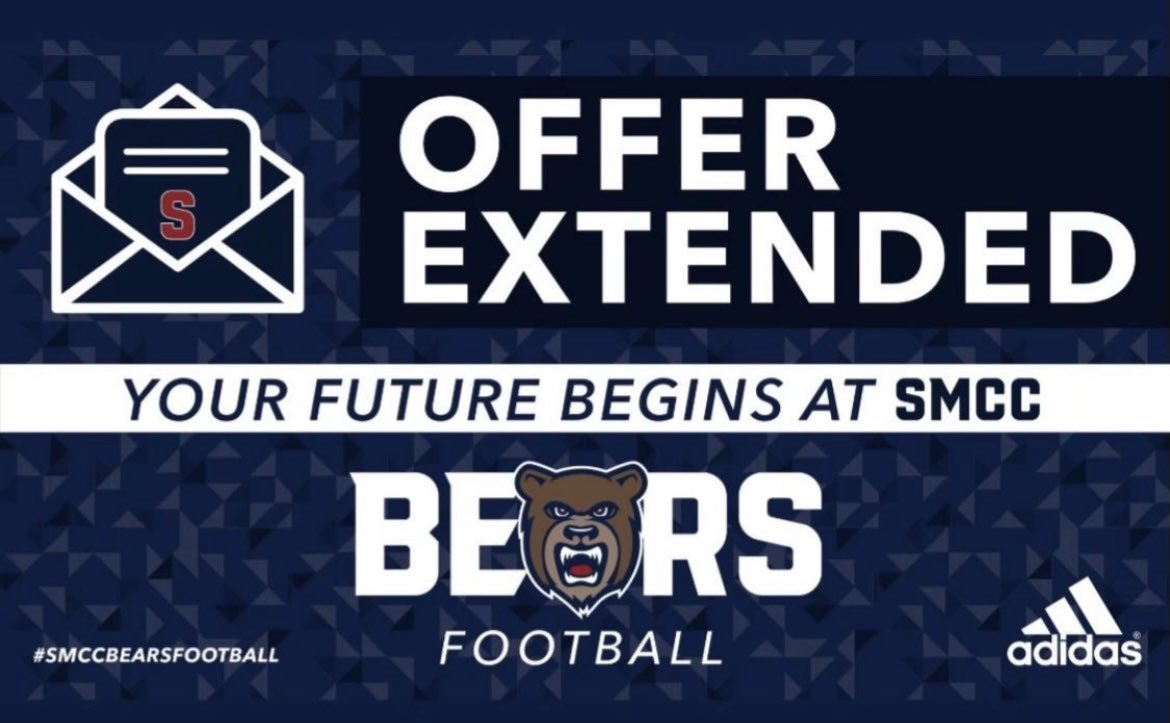 CrumpKasei's tweet photo. Blessed to receive an offer from @smccfootball @DariusBuck21 https://t.co/mfuPdpsOX4