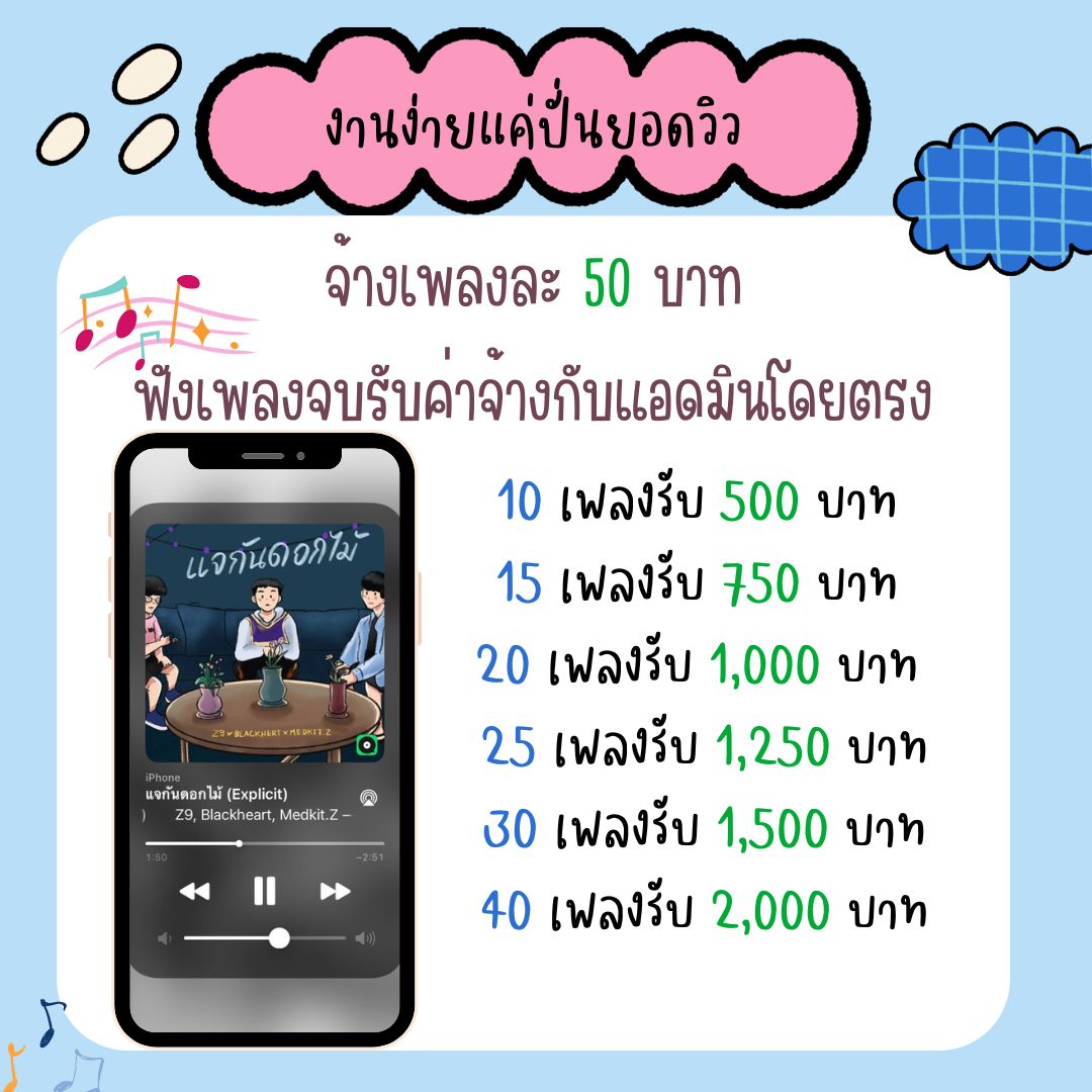 OaoBo89's tweet photo. 💫 รั บ ส มั ค ร ด่วน📨
📝งาน 𝐏𝐚𝐫𝐭 𝐭𝐢𝐦𝐞 📲💸
🎧ฟังเพลงปั่นวิวบน Youtube-Spotify-joox 🎼
✨ไม่จำกัดอายุ/ไม่จำกัดเพศ
✨ไม่กระทบเวลาเรียน-เวลาทำงานประจำ
📍สามารถเลือกเวลาทำได้
📲 สอบถามรายละเอียดได้ที่ Line : 📩

#หาเงินออนไลน์ #ตลาดนัดnct #ตลาดนัดENHYPEN #หารายได้เสริม https://t.co/cCbS4843Mr