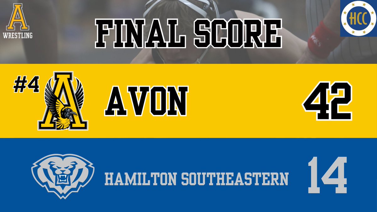 FINAL: #4 Avon 42 HSE 14

Avon picks up the road win against HSE and moves to 2-0 on the year. <a href="/OrioleAthletics/">Avon OrioleAthletics</a> 

Upcoming competitions: 12/7/24
Varsity @ Cathedral Super 6
JV @ Avon JV Duals
Girls @ Monrovia Invite

#Attitude | #Effort | #Together