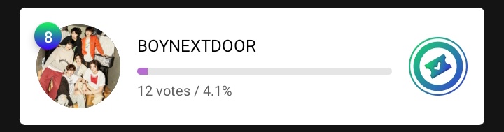 [Daily Reminder ‘Golden Disc Awards’ (Most Popular Award)]!

8. #BOYNEXTDOOR - (4.1%) 

⚠️ Voting period is from December 5th ~ December 30th❗

*Download 'my1pick, mubeat &amp; fandom chart' apps to vote!

🗳 100% by voting 
(Combined votes from 3 APPS)