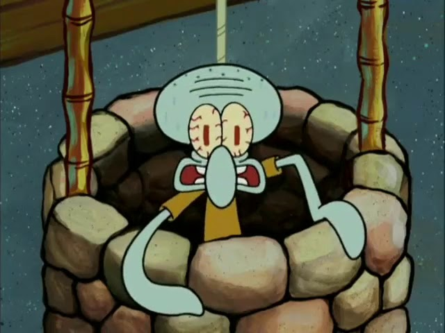 LocalSquidward's tweet photo. DO NOT FALL INTO THE KRUSTY KRAB WELL, THERE'S A BAD NEWS REPORTER DOWN THERE. https://t.co/r3QaCfGa5K