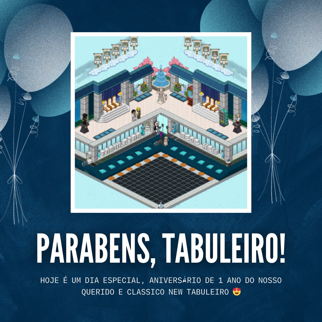 RedeNewHB's tweet photo. Hoje é uma data especial para todo jogador do New Tabuleiro, hoje faz 1 ano de sua inauguração.
Passou por muitos altos e baixos, mas nunca deixou de levar entretenimento e lucro aos jogadores.
É 1 ano pagando prêmiações semanais + eventos.

Parabéns <3
@HabboPTBR @Habbo https://t.co/YT46HqxUIx