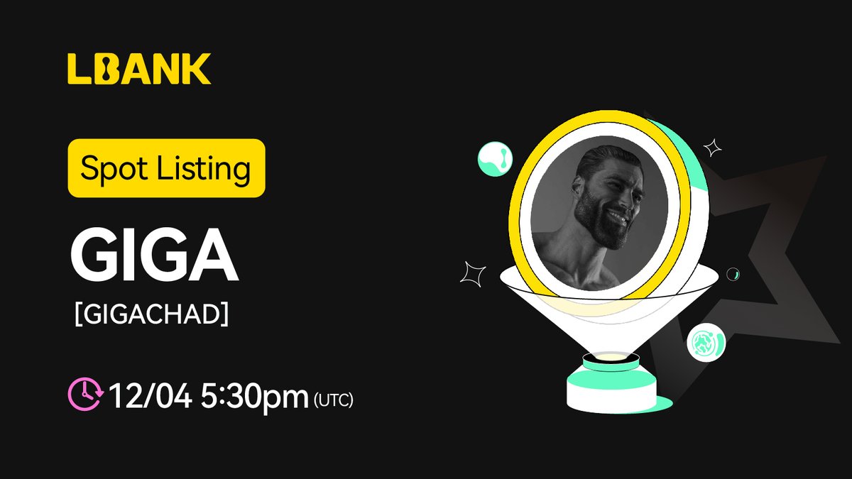 LBank_Exchange's tweet photo. 🎉 New #listing

🌟 $GIGA (GIGACHAD) will be listed on LBank！

The Big OneThe Giga Chad meme on Solana aspires to be the leading memecoin in the cryptocurrency community, drawing inspiration from truly popular memes.

❤️ Details: https://t.co/26Dr3cOaYV https://t.co/ksUnY0lUoM