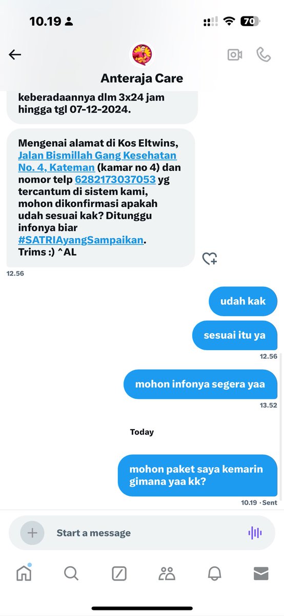 halo minn, info nya dongg. sudah berhari2. kok paket saya bisa hilang tanpa kejelasan gini yaa? <a href="/AnterajaCare/">Anteraja Care</a>
