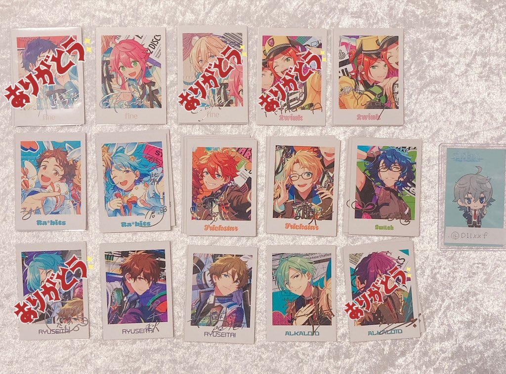 D1Ixxf's tweet photo. あんスタ TRIP ぱしゃ ぱしゃっつ 交換 譲渡

譲 桃李1ゆうた2光3創3スバル4真3つむぎ3千秋2翠2巽1アドニス2颯馬3(数字は各枚数)

求 斑＞忍、HiMERU(全て自分用)

池袋〜新宿山手線手渡し、郵送希望です。
まとめての方優先させて頂きます お気軽にお声掛けください https://t.co/auTRsxAu3Y